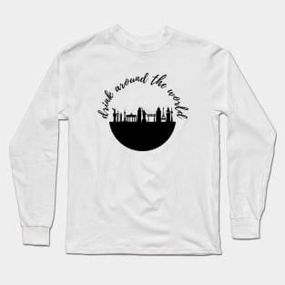 Drink Around the World Black Long Sleeve T-Shirt